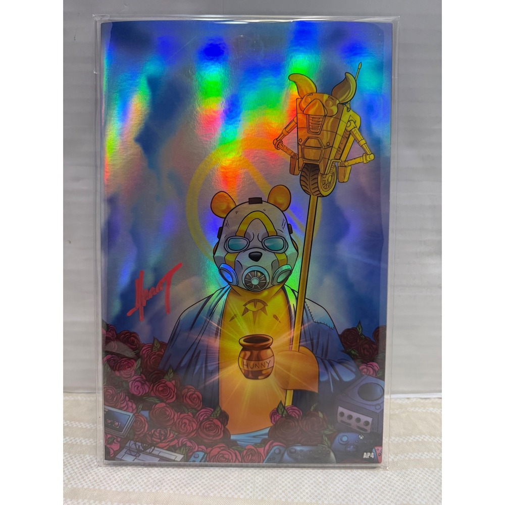 Do You Pooh Poohverse Marat Mychaels Borderlands Psycho Signed AP4 Rainbow Foil